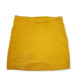 H&M Mustard Yellow Bodycon Stretch Mini Skirt XS